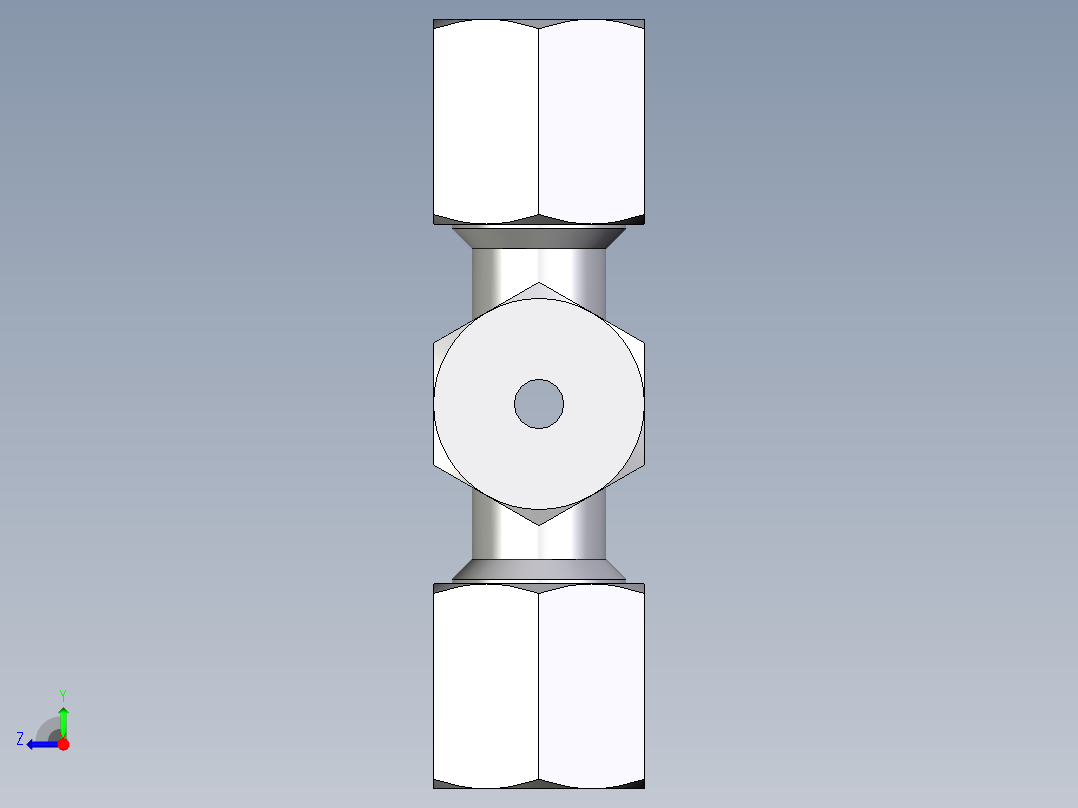 卡套式工业通用硬管接头EO_Union_cross_K06ZSCF右视图