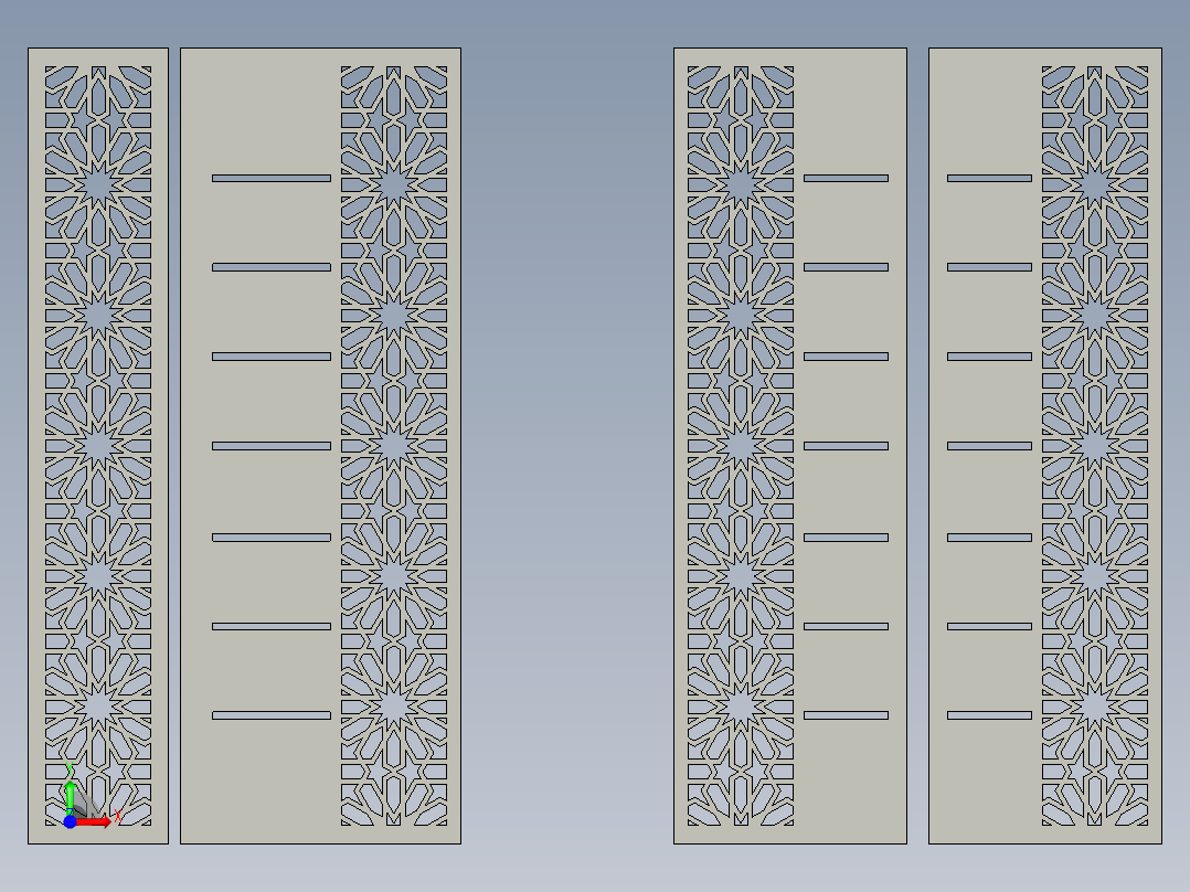 激光切割的门前视图