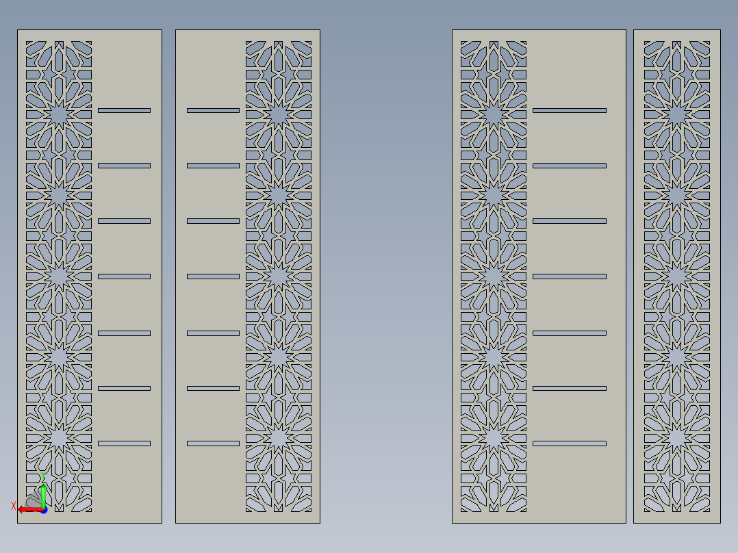 激光切割的门后视图