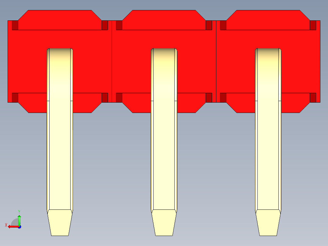 彩色公排针 100mil 2.54mm 系列-DS1022_red_1x03p_100mil_TypeD_rev1.0后视图