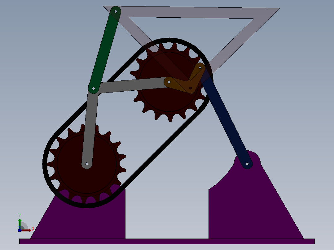 Q403-直线引导机构设计及运动仿真【三维SolidWorks】前视图
