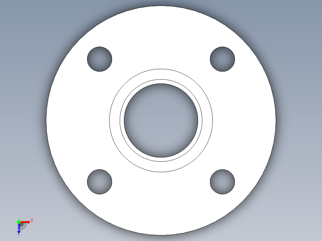 聚氯乙烯配件23-Sch80_Flange One-Piece_SOC_851-012_1.25in俯视图