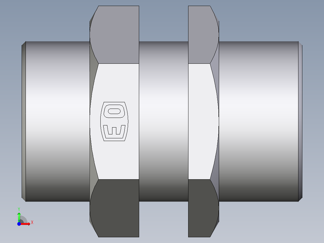 卡套式工业通用硬管接头EO_Bulkhead_union_SV38SOMDCF前视图