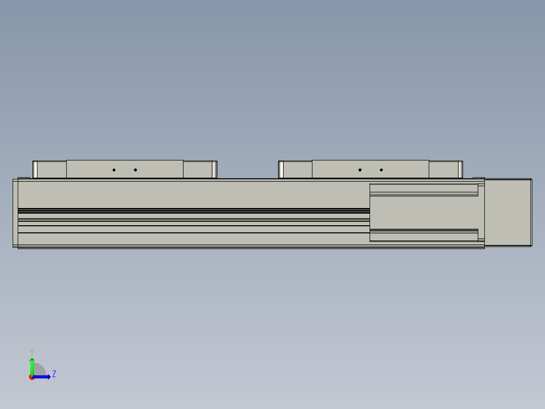 直线模组LHC14-S200-R设计图纸左视图