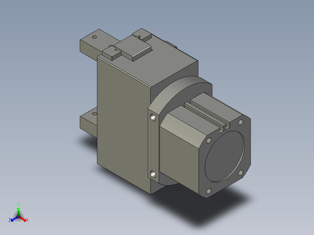 普通气爪PH01K-60正等轴测图