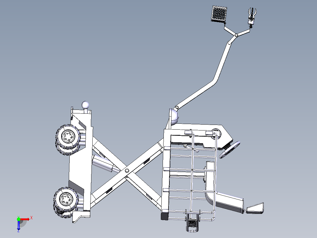 水果采摘修剪升降车俯视图