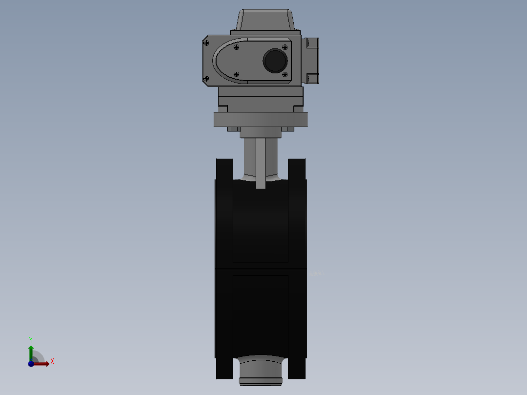 法兰式电动蝶阀-铸铁 DN50-DN400前视图
