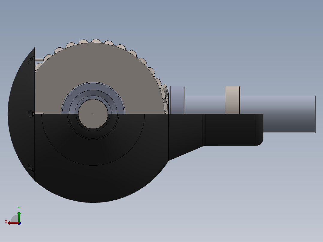 汽车差速器后视图