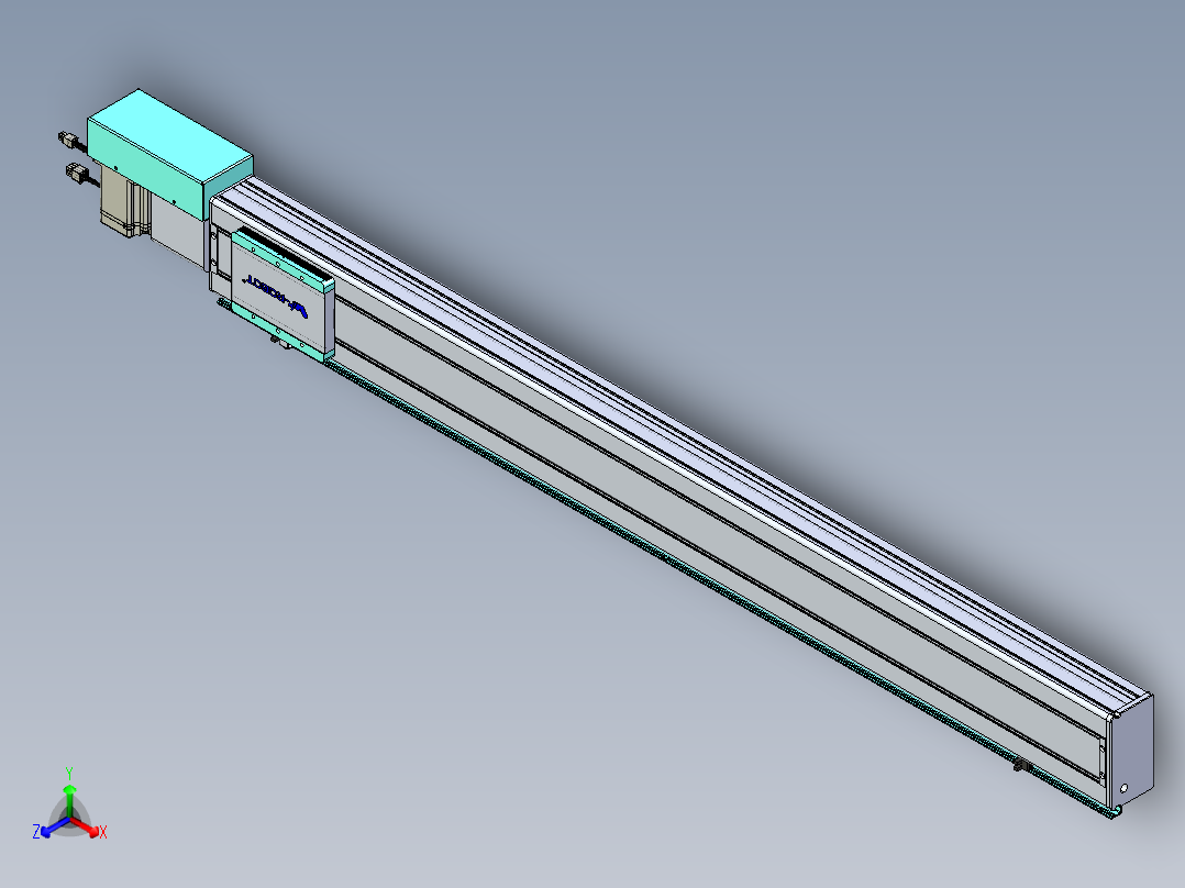 威洛博VBC同步带传动一无尘环境VBC14-L45-S1250-BR-ZP75-C3正等轴测图