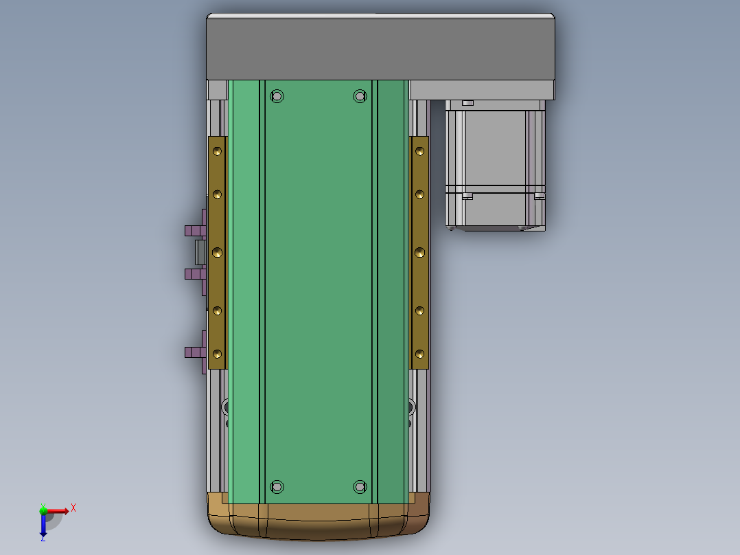 MTH丝杆半封闭模组MTH14-BR-200W俯视图
