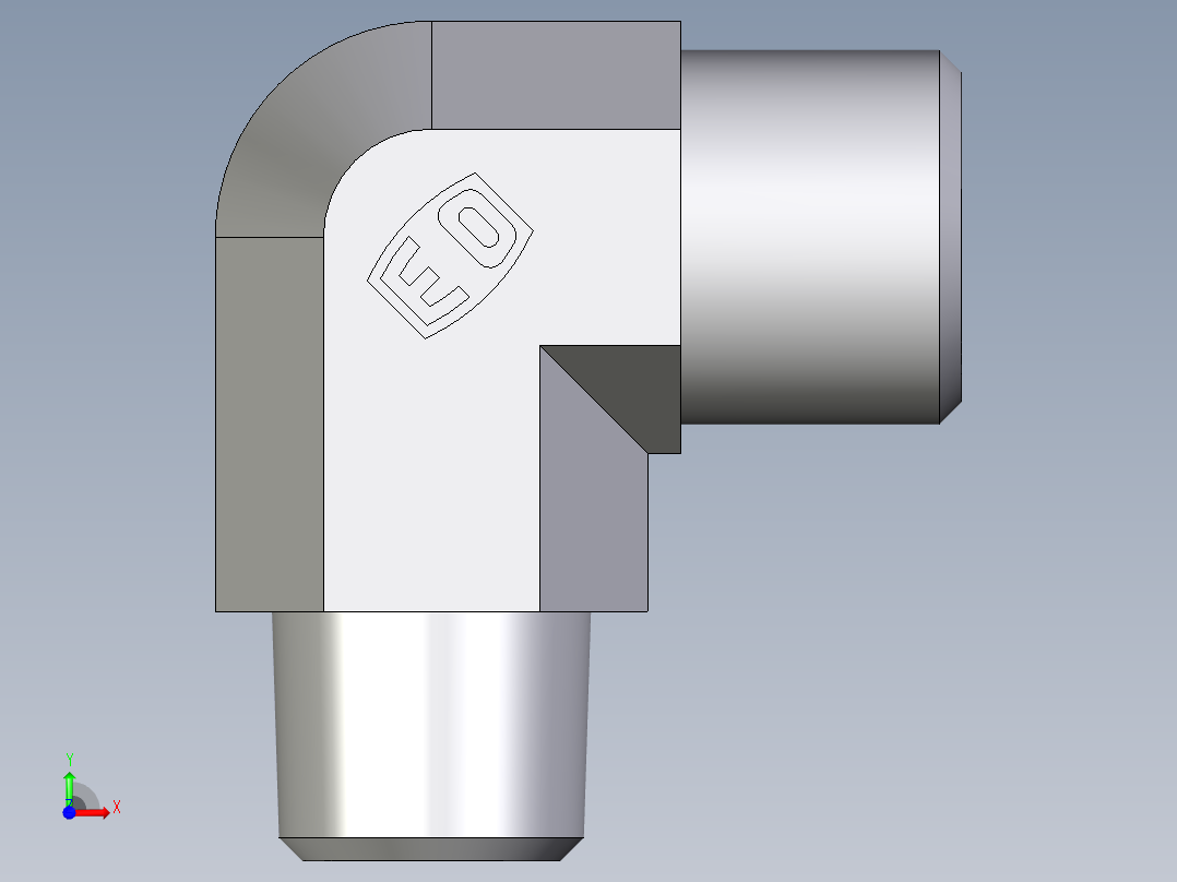 卡套式工业通用硬管接头EO_Male_stud_elbow_WE08LLR71X前视图
