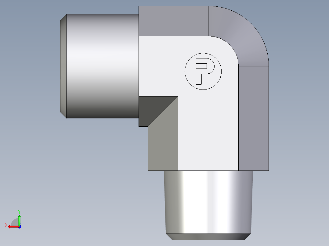 卡套式工业通用硬管接头EO_Male_stud_elbow_WE08LLR71X后视图
