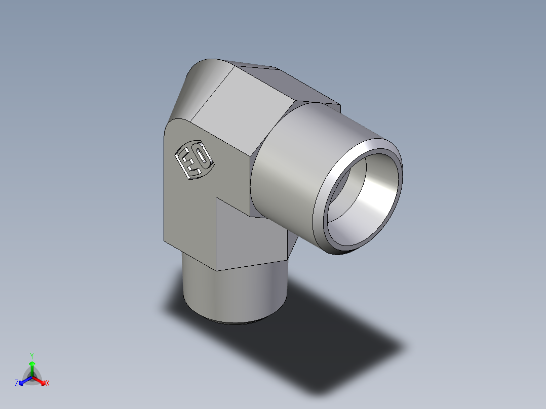卡套式工业通用硬管接头EO_Male_stud_elbow_WE08LLR71X正等轴测图