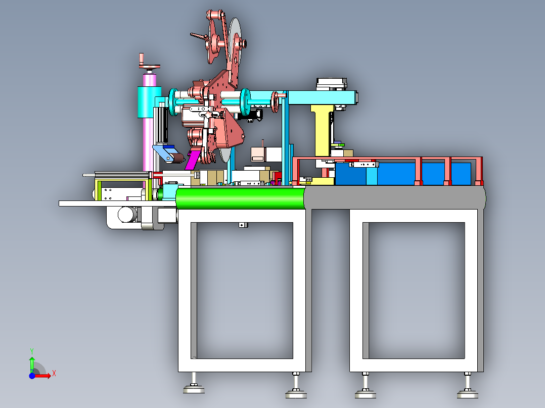 包装称重贴标step前视图