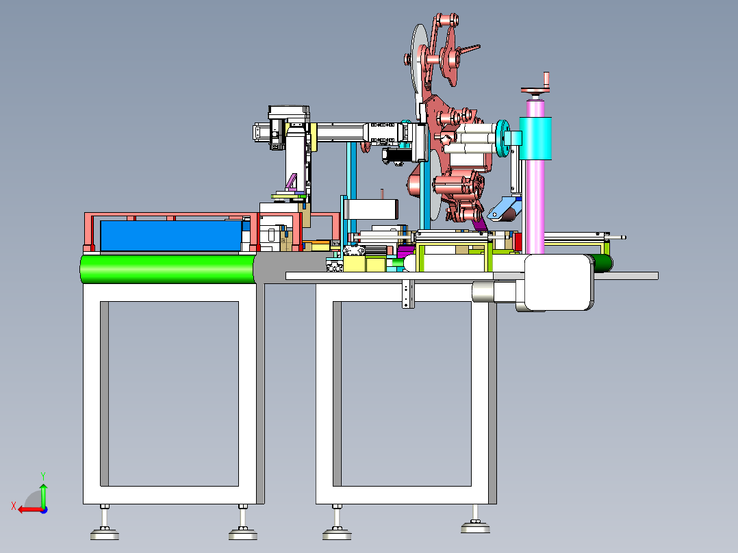 包装称重贴标step后视图