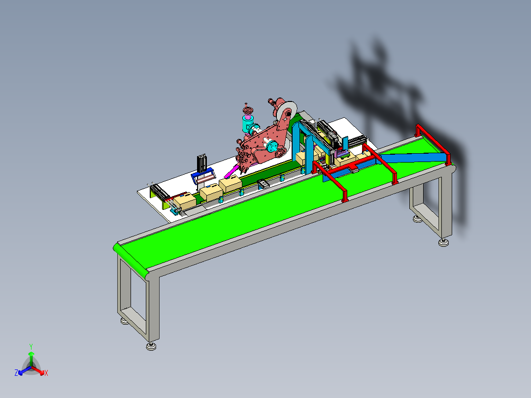 包装称重贴标step正等轴测图