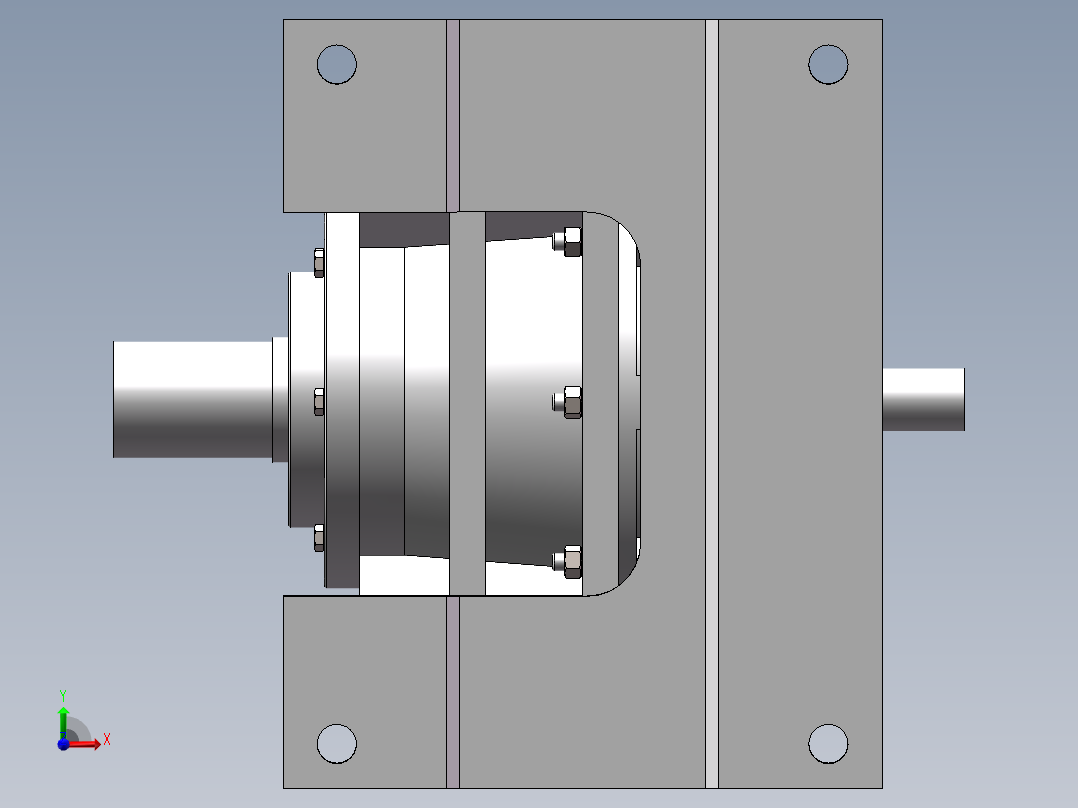 摆线针轮减速器三维建模图纸 Solidworks2016设计前视图