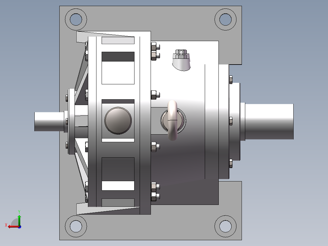 摆线针轮减速器三维建模图纸 Solidworks2016设计后视图