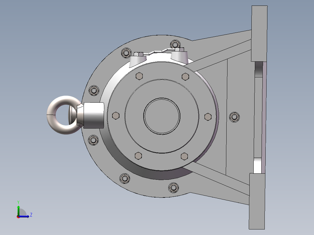 摆线针轮减速器三维建模图纸 Solidworks2016设计左视图