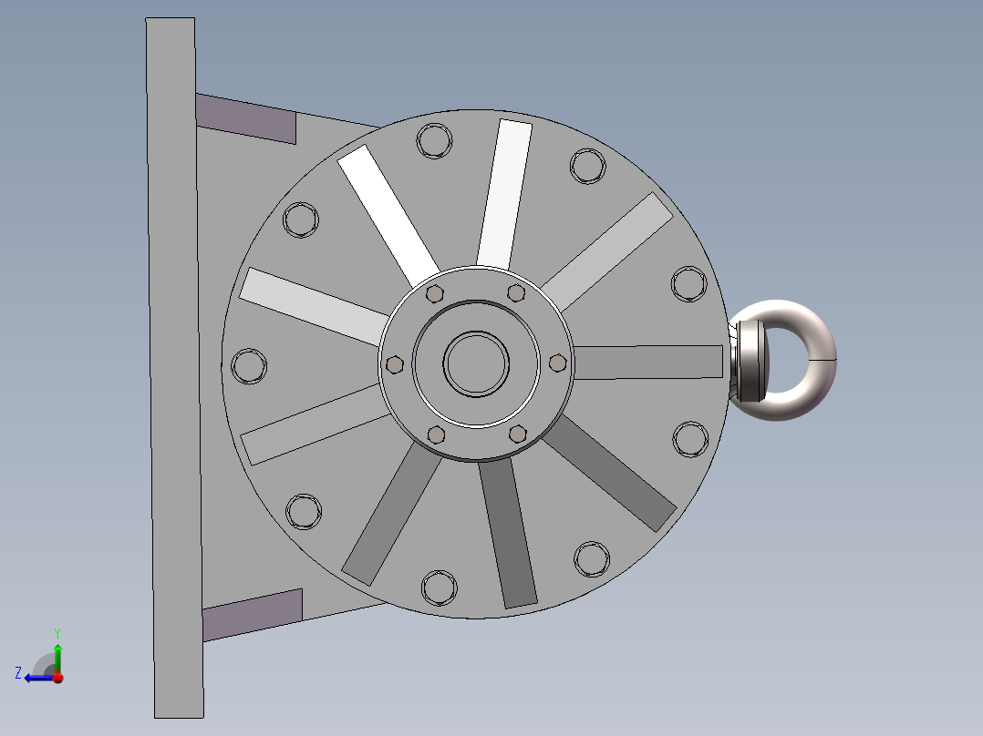 摆线针轮减速器三维建模图纸 Solidworks2016设计右视图