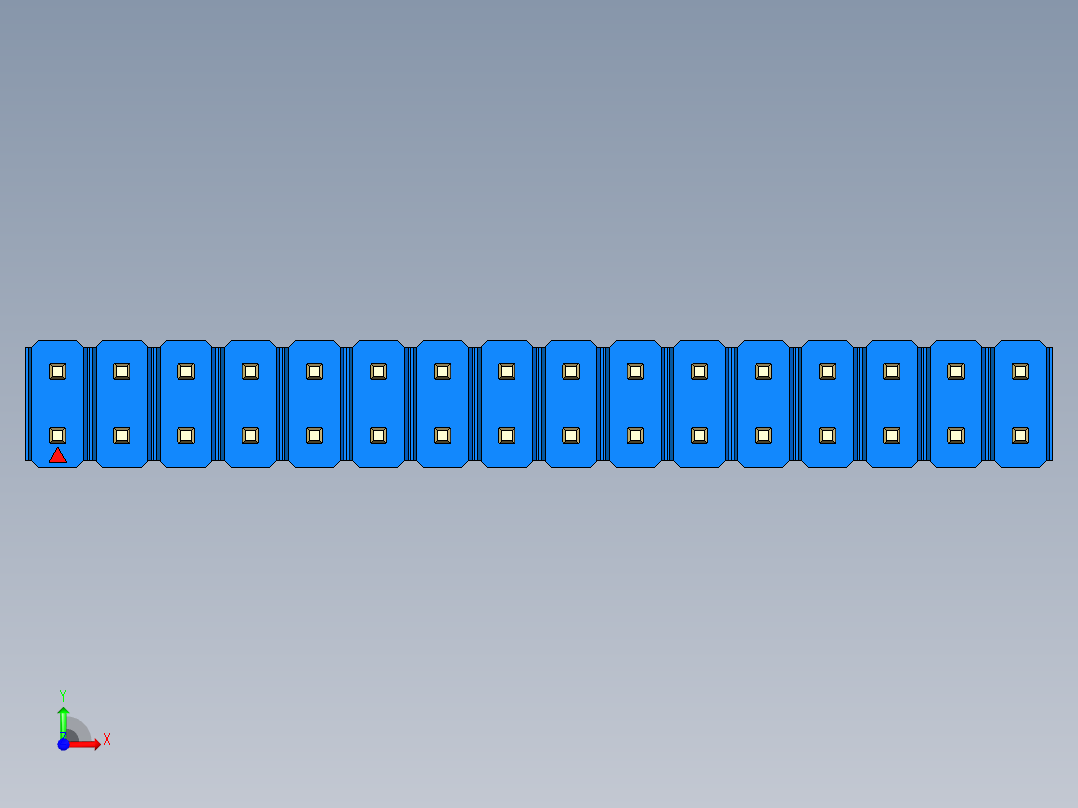 彩色公头100mil（2.54mm）系列-DS1021_blue_2x16p_100mil_Type19_rev1.0前视图
