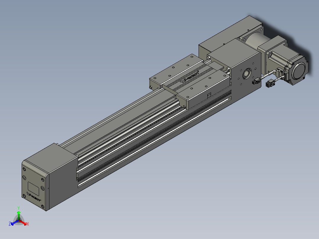 威洛博直线电机模组EB10-L224-S400-BL-ZP75-MS3-5K正等轴测图