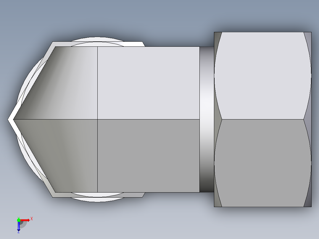 卡套式工业通用硬管接头EO_Adjustable_Locknut_elbow_WEE22LM27x2CF俯视图