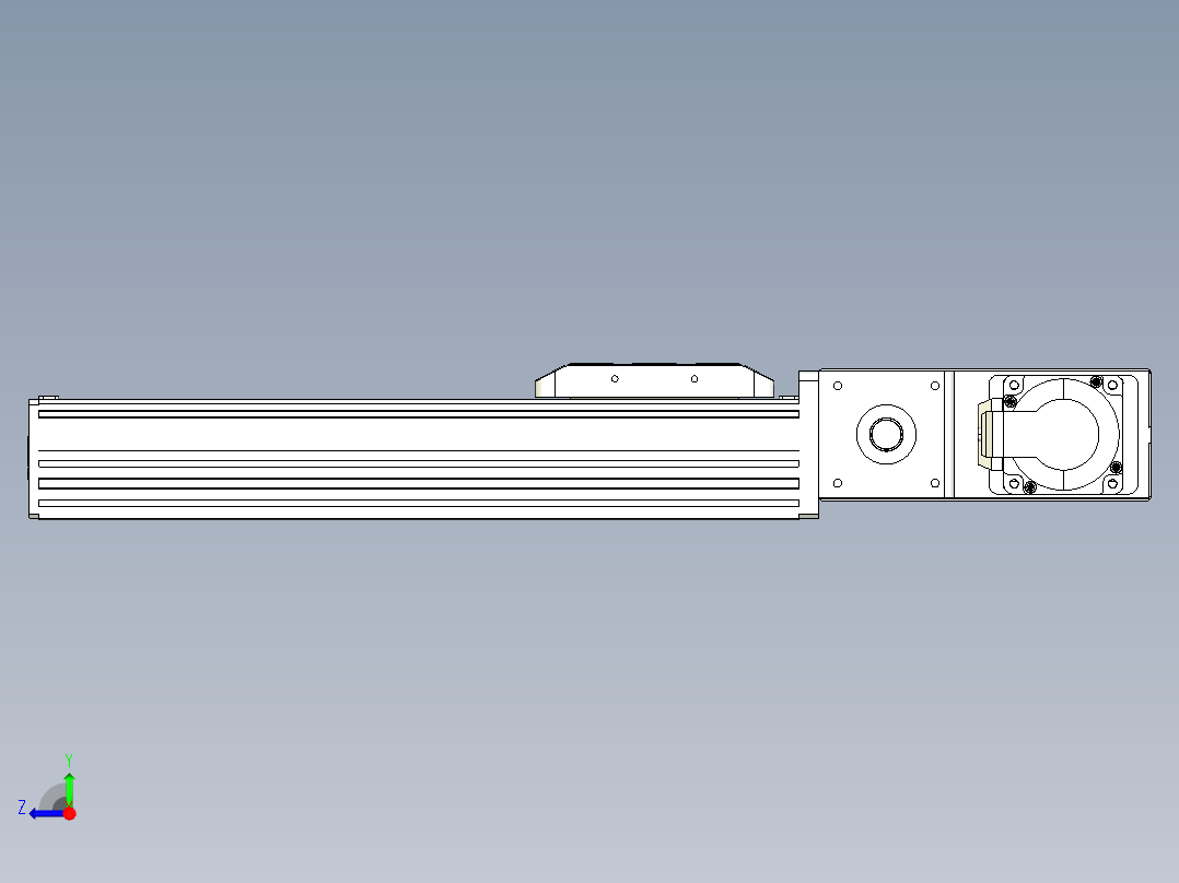 同步带全封闭直线模组TPA-HCB-85D-90-L200-MR-Y-P20-N3右视图