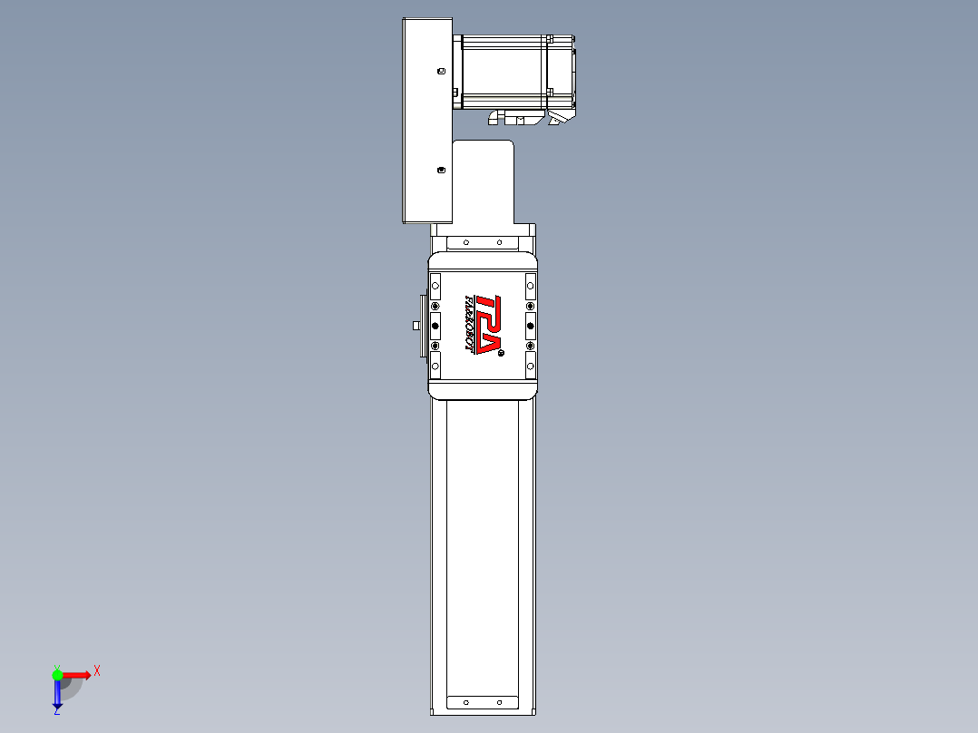 同步带全封闭直线模组TPA-HCB-85D-90-L200-MR-Y-P20-N3俯视图