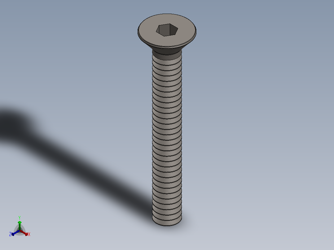 紧固件-No.10-24 Allen Flathead正等轴测图
