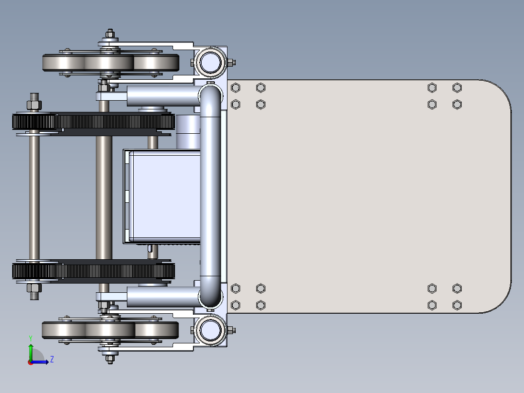 载重上下楼梯机左视图