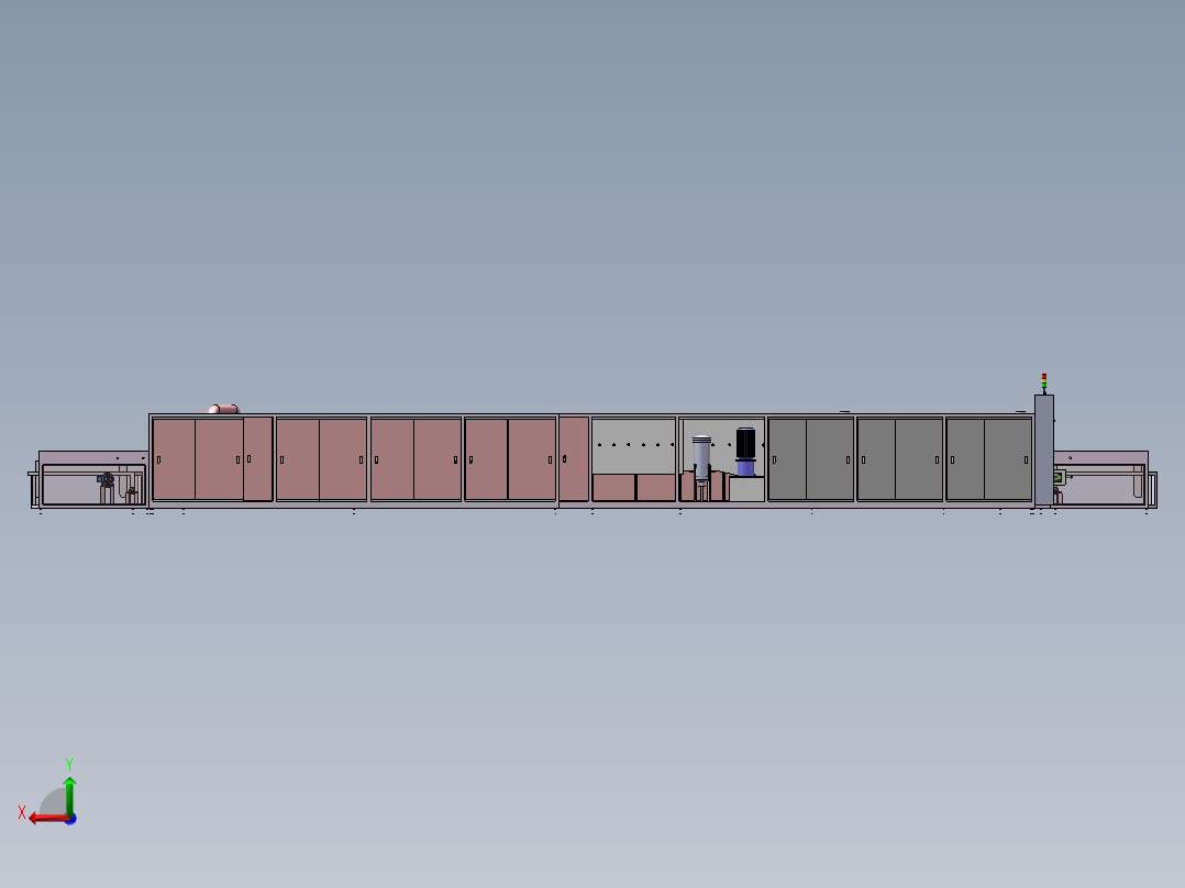隧道式清洗干燥机后视图