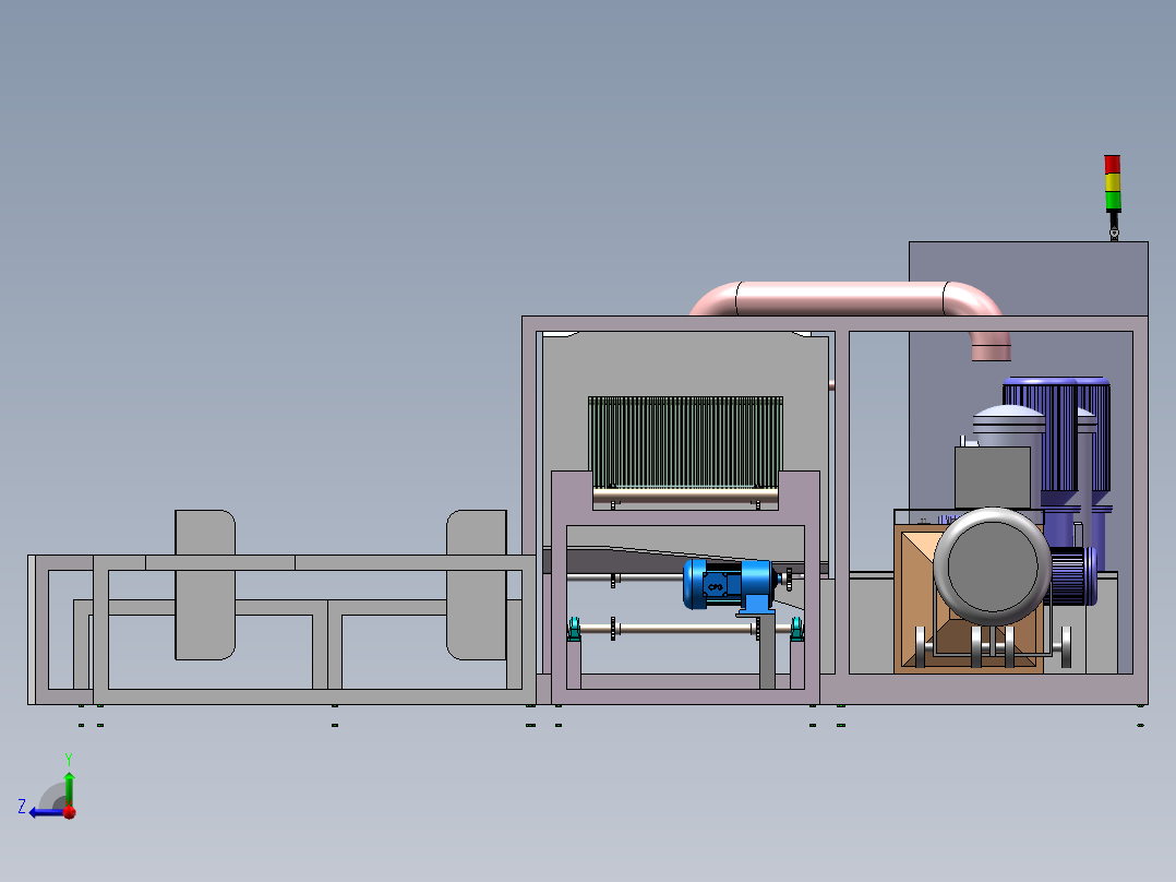 隧道式清洗干燥机右视图