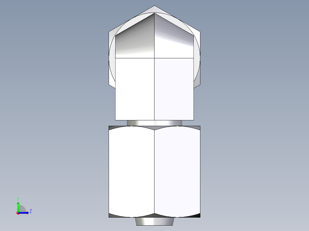卡套式工业通用硬管接头EO_Swivel_nut_elbow_EW06L71左视图