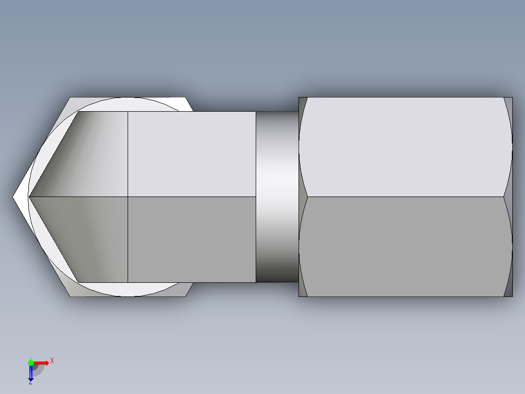 卡套式工业通用硬管接头EO_Swivel_nut_elbow_EW06L71俯视图