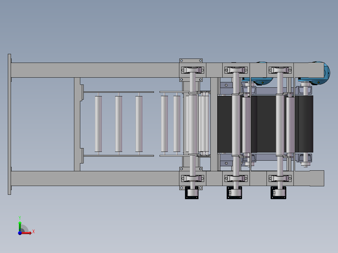 三层传送带sw15可编辑前视图