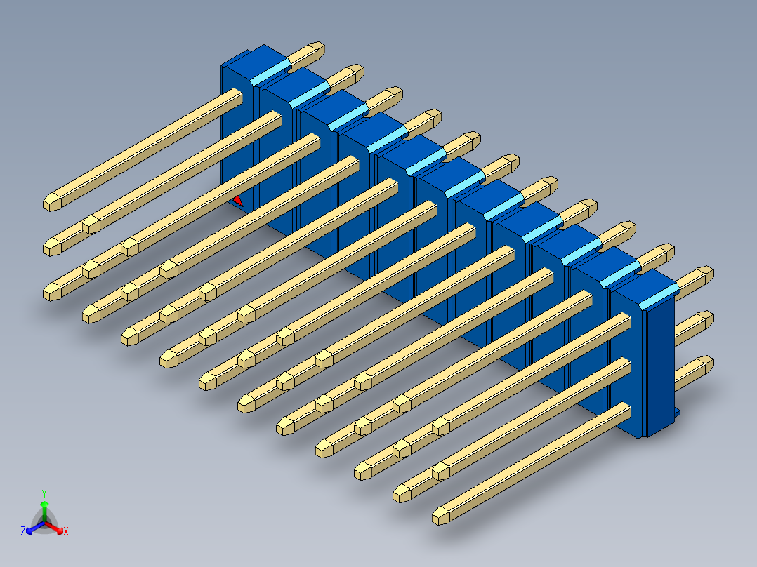 彩色公头100mil（2.54mm）系列-DS1021_blue_3x11p_100mil_Type5_rev1.0