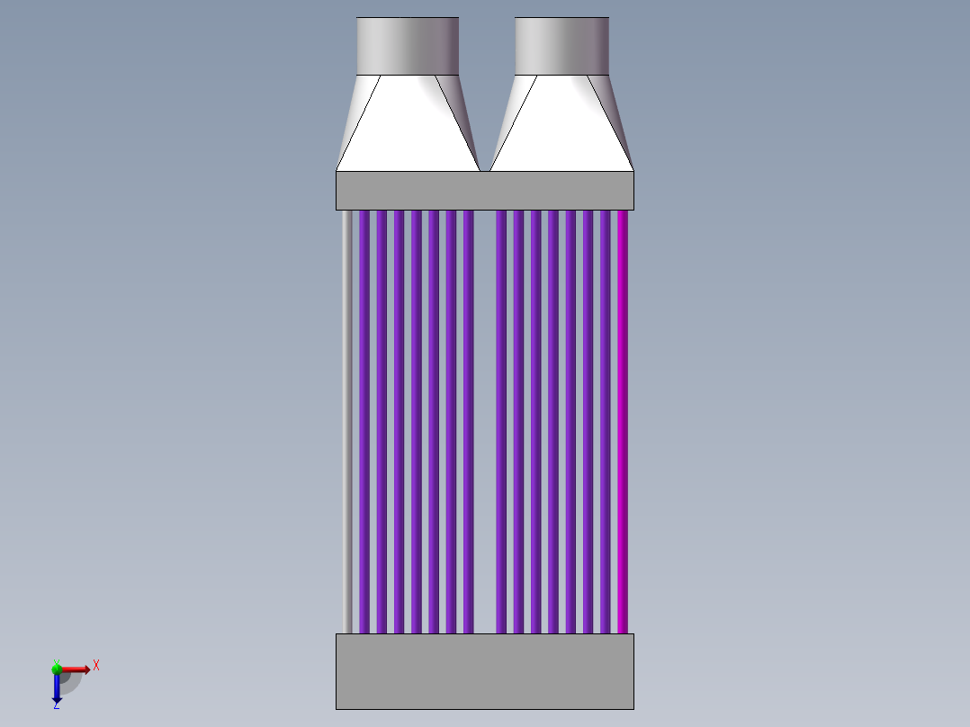 管式换热器3d俯视图