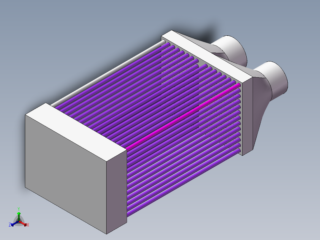 管式换热器3d正等轴测图