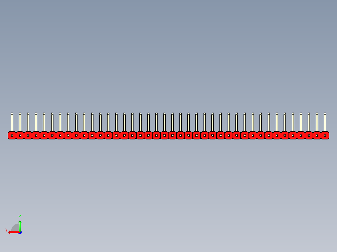 彩色公排针 100mil 2.54mm 系列-DS1022_red_40p_100mil_TypeU_rev1.0后视图
