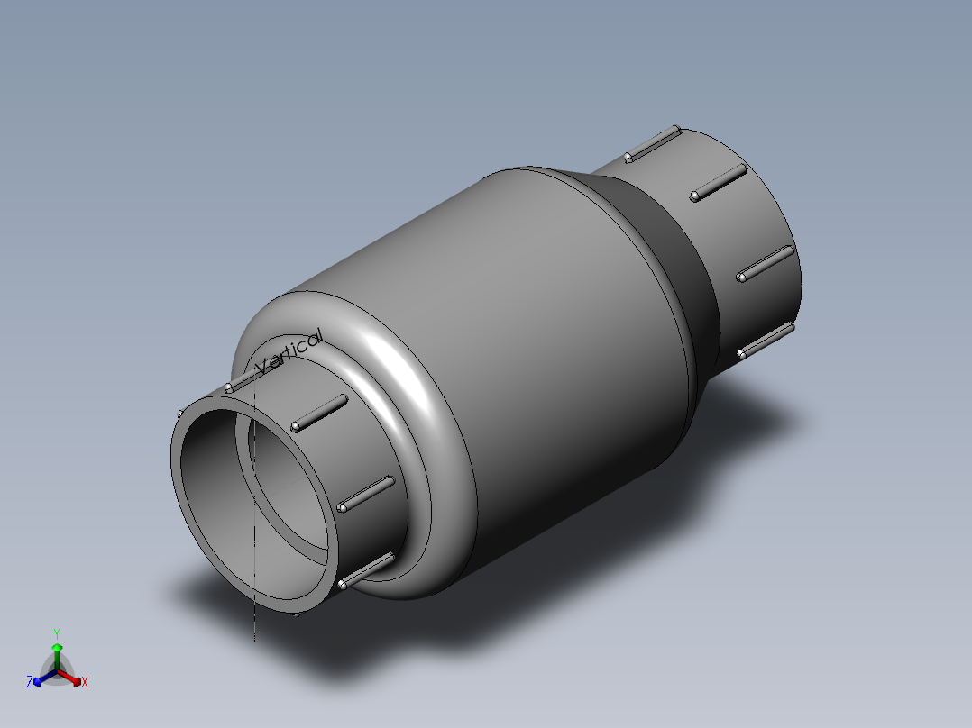 PVC公制管件-50 check Valve正等轴测图