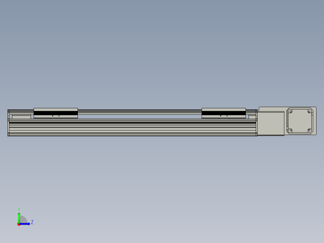 直线模组LHB17-L40-S550-BR设计图纸左视图