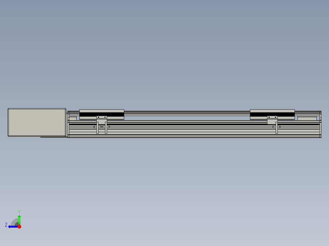 直线模组LHB17-L40-S550-BR设计图纸右视图
