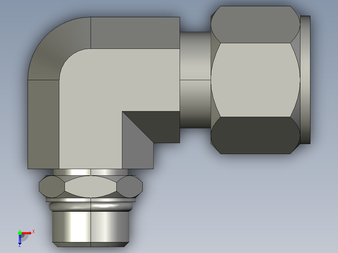 卡套式工业通用硬管接头12-8_c5bu-s俯视图