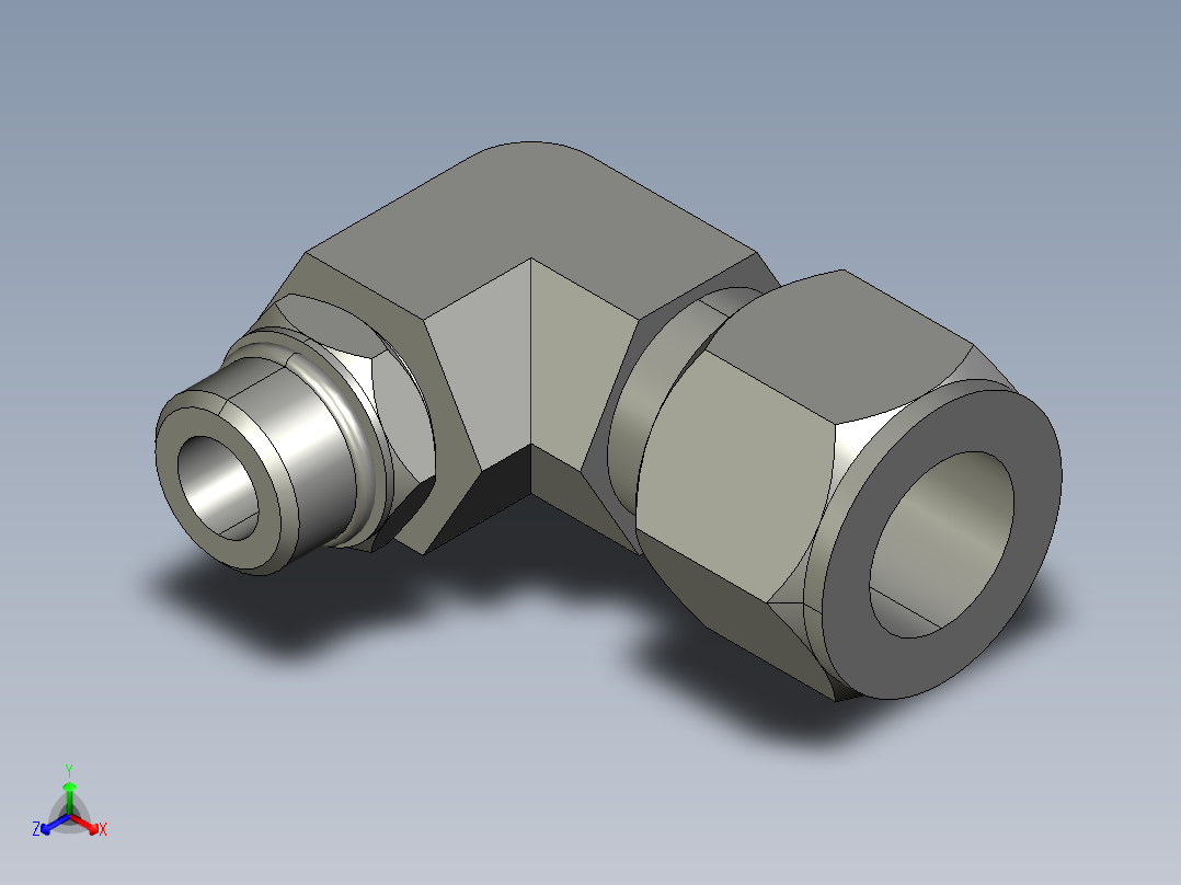 卡套式工业通用硬管接头12-8_c5bu-s正等轴测图