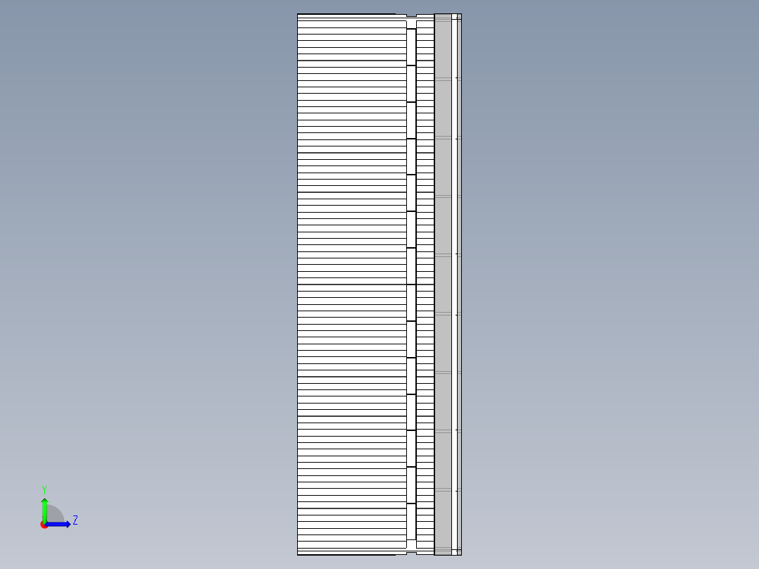 厂房屋顶钢结构悬梁算梁详细模型左视图