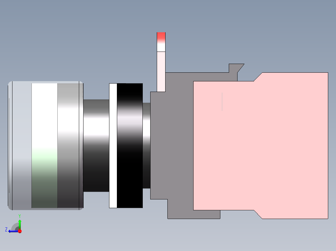 自复位按钮（带灯）YW1L-MF2E10Q4G（24V绿）右视图