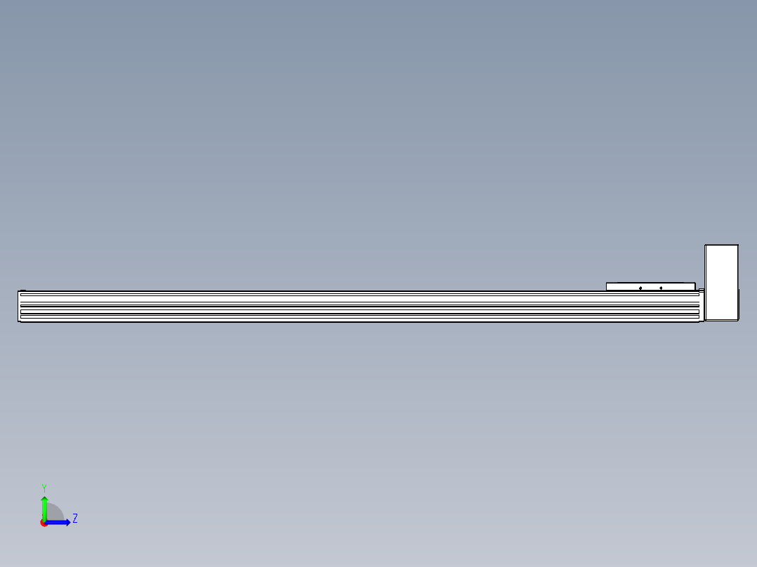 同步带全封闭直线模组TPA-HCB-120D-90-L1100-LU-Y-P40-N3左视图
