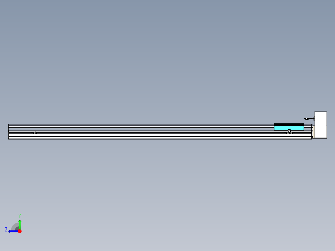 同步带滑台-半封闭B22H-L100-C-S1950-RU-P75-D3-N5右视图