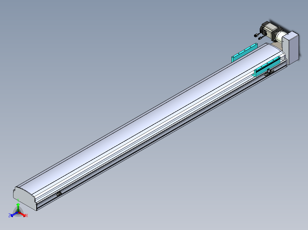 同步带滑台-半封闭B22H-L100-C-S1950-RU-P75-D3-N5正等轴测图